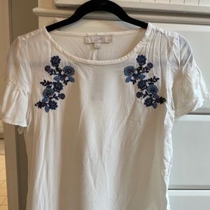 LOFT Embroidered Blouse